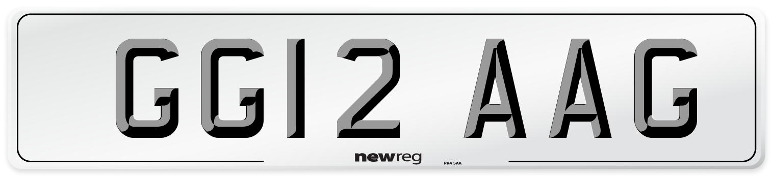 GG12 AAG Number Plate from New Reg